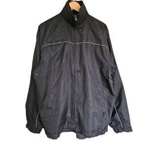 Vintage Zosdon Black Hooded Ripstop Windbreaker Shell Jacket